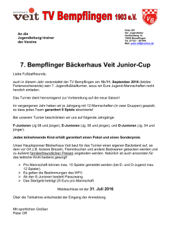 7. Bempflinger Bäckerhaus Veit Junior-Cup