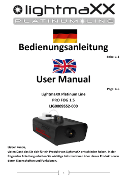 Bedienungsanleitung User Manual