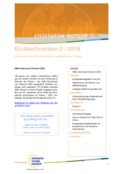 EU-Nachrichten 2 / 2016 - enterprise europe network sachsen