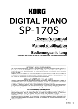 SP-170S Owner`s manual - StrumentiMusicali.net