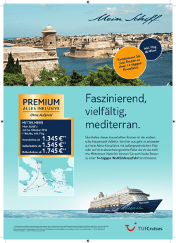 inklusive Kreuzfahrten von Mai bis Oktober 2016 - Komet