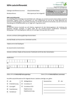 SEPA-Lastschriftmandat - Buergerservice