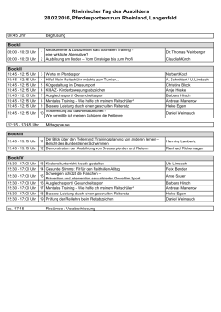 Rheinischer Tag des Ausbilders 28.02.2016, Pferdesportzentrum