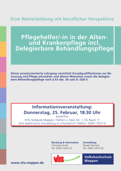 Pflegehelfer/-in in der Alten