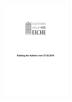 PDF-Katalog Auktion Die nächste Auktion findet am 27. Februar statt.