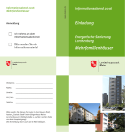 Infoabend Energetische Sanierung von Mehrfamilienh&auml;usern
