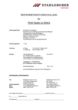 Information &uuml;ber Inhalt und Anmeldeformular