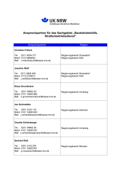 Ansprechpartner für das Sachgebiet „Baubetriebshöfe