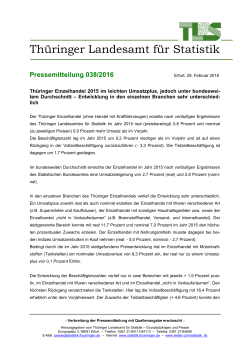 Pressemitteilung 038/2016 - Thüringer Landesamt für Statistik