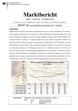Marktbericht Obst und Gemüse 2016