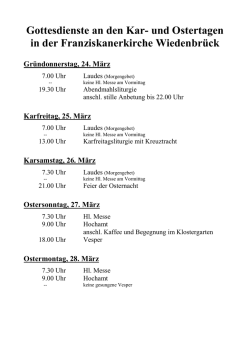 Gottesdienste Ostern