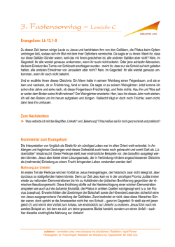 3. Fastensonntag – Lesejahr C
