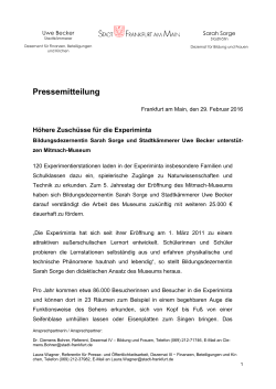 Pressemitteilung - Frankfurt am Main
