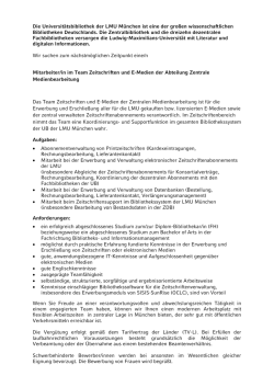 Die Universit&auml;tsbibliothek der LMU M&uuml;nchen ist eine der gro&szlig;en