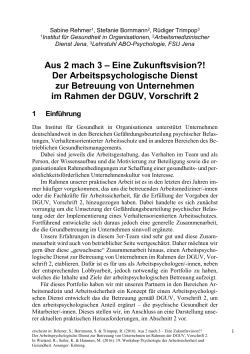 Rehmer, Bornmann, Trimpop Aus 2 mach 3 – Eine Zukunftsvision