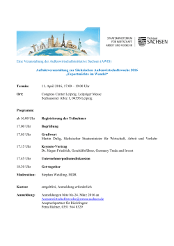 Eine Veranstaltung der Außenwirtschaftsinitiative Sachsen (AWIS
