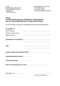 Antrag auf eine Sondernutzung an &ouml;ffentlichen