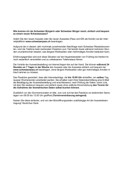 Einfach und bequem zum Schweizer Pass