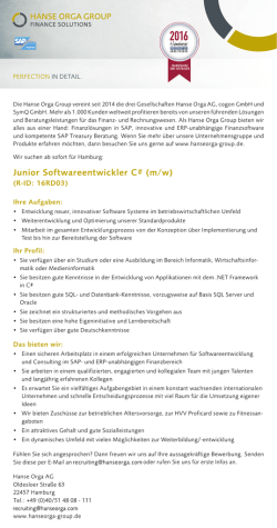 Junior Softwareentwickler C# (m/w)