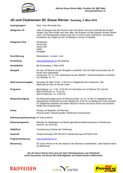 JO und Clubrennen SC Graue H&ouml;rner: Samstag, 5. M&auml;rz 2016