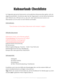 Jetzt Kubaurlaub Checkliste Downloaden ()