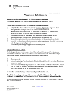 Visum zum Schulbesuch