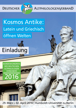 Einladung zum DAV-Kongress 2016 - Deutscher Altphilologenverband