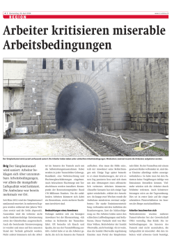Arbeiter kritisieren miserable Arbeitsbedingungen