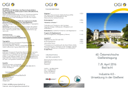 Tagungsprogramm Folder 2016 - Österreichisches Giesserei