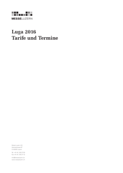 Luga 2016 Tarife und Termine