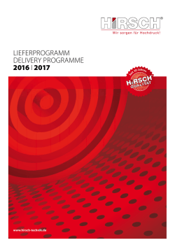 Lieferprogramm DeLivery programme 2016 i 2017