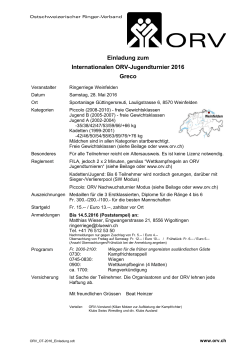 Internationales ORV-Turnier Greco in Weinfelden