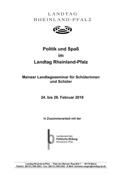 Programm 02/2016 - Jugend im Landtag Rheinland