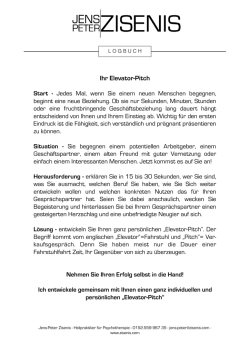 Elevator Pitch - Jens