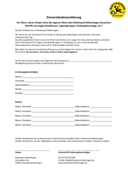 Einverständniserklärung - Kletterpark Boltenhagen