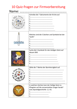 10 Quiz-fragen zur Firmvorbereitung Name