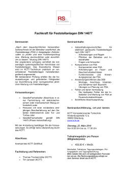 Info Und Anmeldung Fachkraft Für Feststellanlagen 22.3.2016
