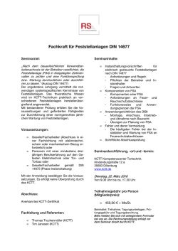 Info Und Anmeldung Fachkraft Für Feststellanlagen 22.3.2016