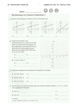 18. Wochenplan Klasse 8b - Abgabe bis zum 26. Februar 2016 Name: