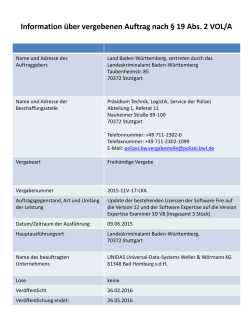Information &uuml;ber vergebenen Auftrag nach &sect; 19 Abs. 2 VOL/A