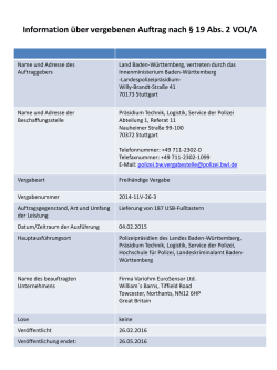 Information &uuml;ber vergebenen Auftrag nach &sect; 19 Abs. 2 VOL/A