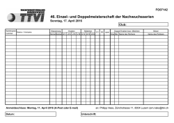 46. Einzel- und Doppelmeisterschaft der Nachwuchsserien