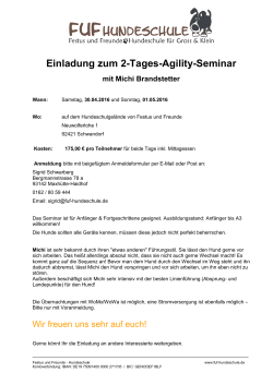 Einladung zum 2-Tages-Agility-Seminar