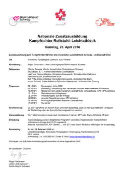 Nationale Zusatzausbildung Kampfrichter Rollstuhl