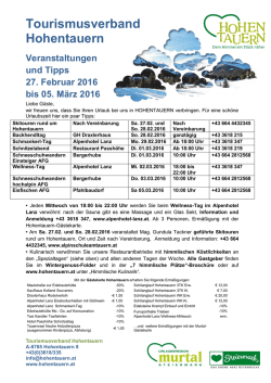 Hohentauern Newsletter