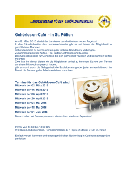 Informationen - Landesverband NOE der Geh&ouml;rlosenvereine
