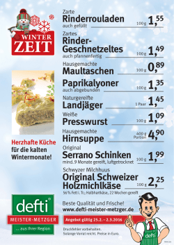 Herzhafte Küche für die kalten Wintermonate!