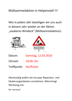 Müllsammelaktion in Helpenstell !!!