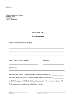 Anmeldeformular für Diakonisches Werk
