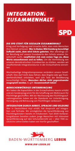integration. zuSammenhalt. - SPD Baden